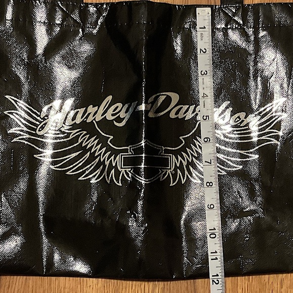 Harley-Davidson Black Winged Logo Bag reusable tote - Picture 2 of 6